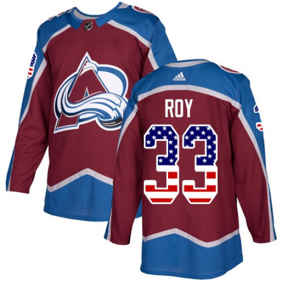 Adidas Patrick Roy Colorado Avalanche Youth Authentic Burgundy USA Flag Fashion Jersey - Red