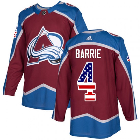 Adidas Tyson Barrie Colorado Avalanche Men's Authentic Burgundy USA Flag Fashion Jersey - Red