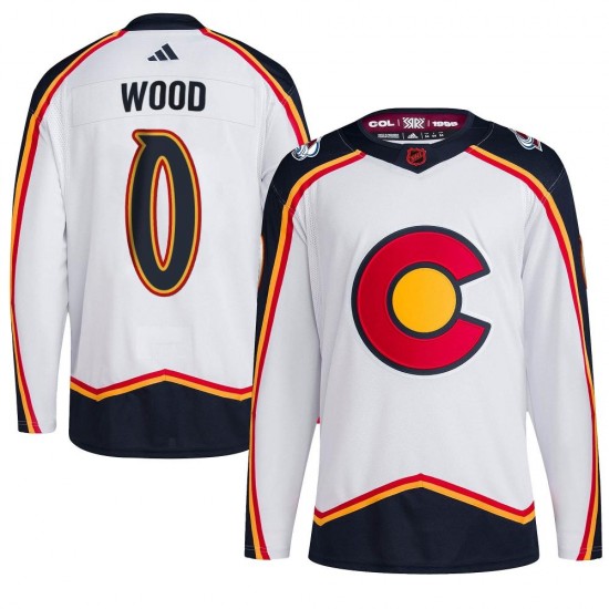 Adidas Miles Wood Colorado Avalanche Youth Authentic Reverse Retro 2.0 Jersey - White