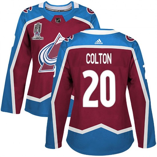 Adidas Women's Ross Colton Colorado Avalanche Women's Authentic Burgundy Home 2022 Stanley Cup Champions Jersey