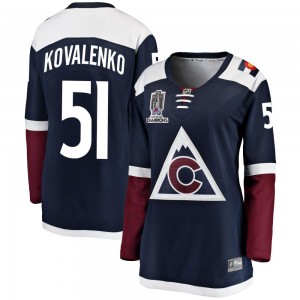 Fanatics Branded Nikolai Kovalenko Colorado Avalanche Women's Breakaway Alternate 2022 Stanley Cup Champions Jersey - Navy