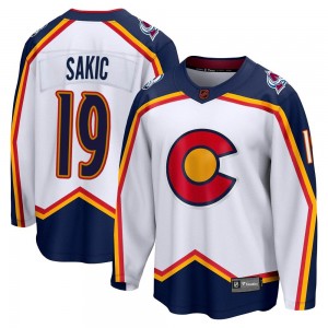 Men's Fanatics Branded Joe Sakic Burgundy Colorado Avalanche Authentic Stack Retired Player Nickname & Number T-Shirt