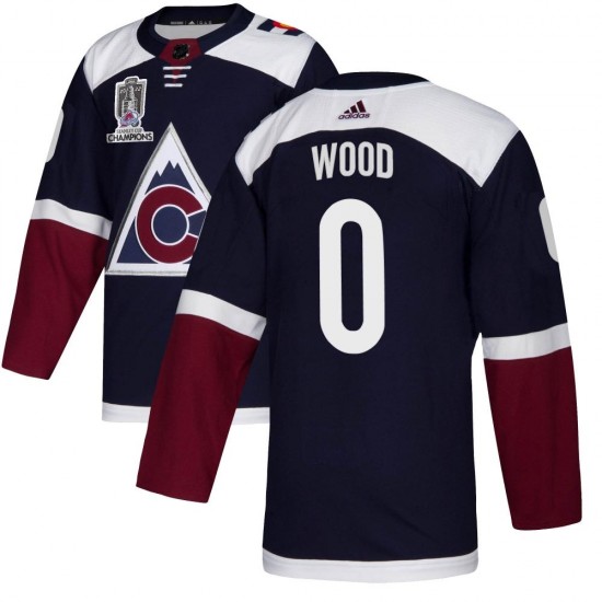Adidas Miles Wood Colorado Avalanche Men's Authentic Alternate 2022 Stanley Cup Champions Jersey - Navy