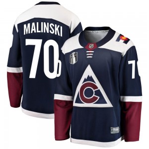 Fanatics Branded Sam Malinski Colorado Avalanche Youth Breakaway Alternate 2022 Stanley Cup Final Patch Jersey - Navy