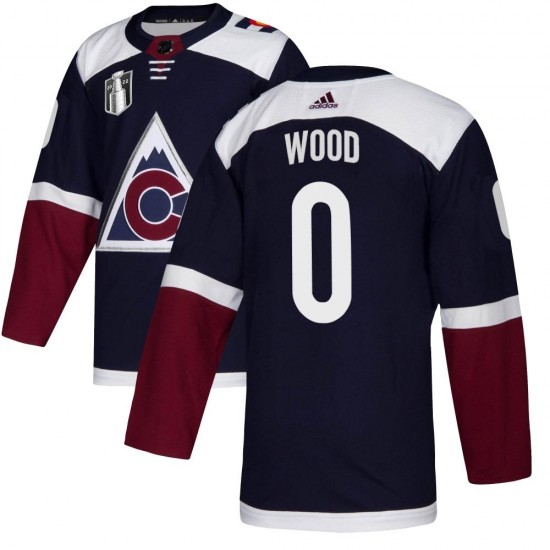 Adidas Miles Wood Colorado Avalanche Men's Authentic Alternate 2022 Stanley Cup Final Patch Jersey - Navy
