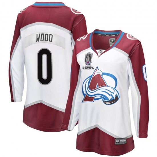 Fanatics Branded Miles Wood Colorado Avalanche Women's Breakaway Away 2022 Stanley Cup Champions Jersey - White