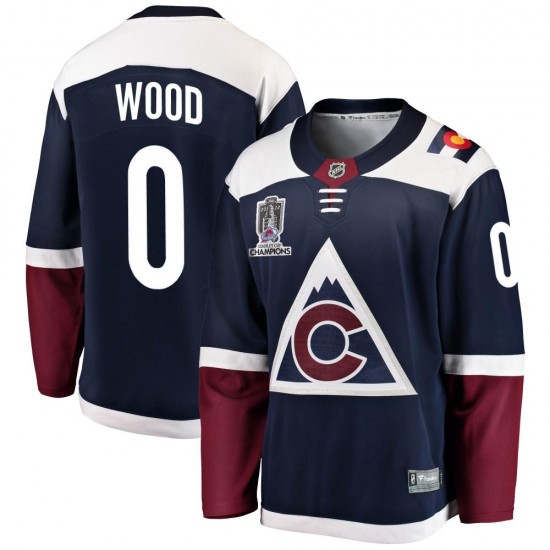 Fanatics Branded Miles Wood Colorado Avalanche Youth Breakaway Alternate 2022 Stanley Cup Champions Jersey - Navy